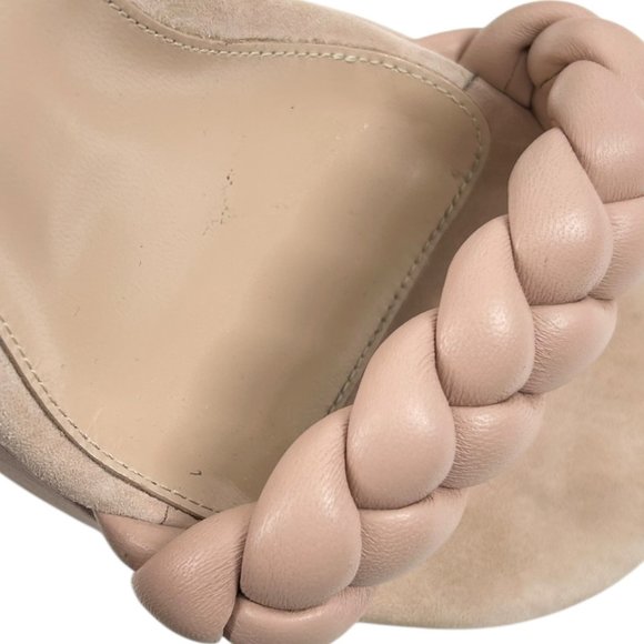 Gianvito Rossi Blush Braided Strap Suede Leather Platform Heel Sandals - Picture 12 of 14